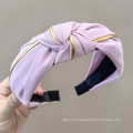 Fabric Wide Headband Solid Bow Knot Autumn Winter Hairband Vintage for Women Girl Hair Accessories Lady Gift Wholesale